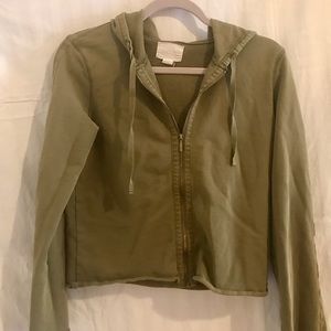 Zen green zip up sweatshirt with hood🎋